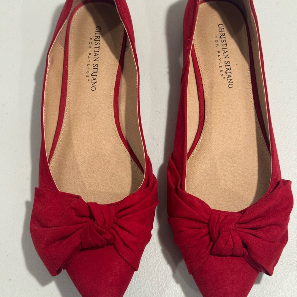 Christian Siriano Bold Red Flats with Bow